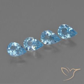 2.80 ct natürliche Himmerlblau Topas-Edelsteine, Birnenform, VVS-VS