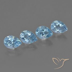 3.64 ct natürliche Himmerlblau Topas-Edelsteine, Birnenform, VVS-VS
