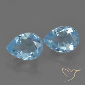 1.78 ct natürliche Swiss Blue Topas-Edelsteine, Birnenform, VVS-VS