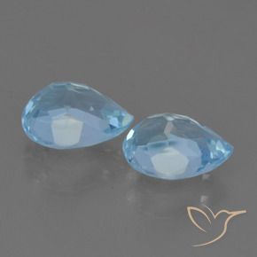 1.78 ct natürliche Swiss Blue Topas-Edelsteine, Birnenform, VVS-VS