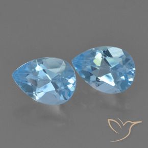 1.75 ct natürliche Swiss Blue Topas-Edelsteine, Birnenform, VVS-VS