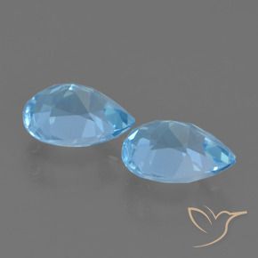 1.75 ct natürliche Swiss Blue Topas-Edelsteine, Birnenform, VVS-VS