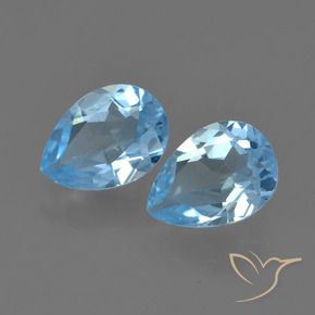 1.53 ct natürliche Swiss Blue Topas-Edelsteine, Birnenform, VVS-VS