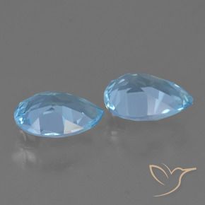 1.53 ct natürliche Swiss Blue Topas-Edelsteine, Birnenform, VVS-VS