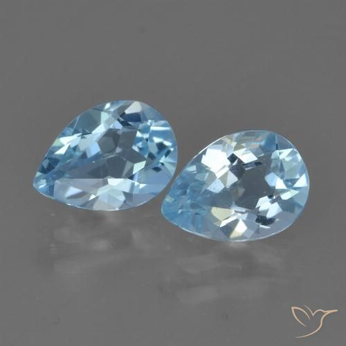 1.63ctw Natürlicher Himmerlblau Topas, Birnenform, VVS-VS
