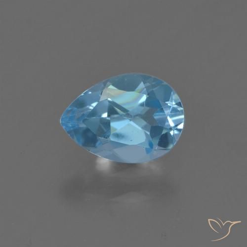0.86ct Natürlicher Swiss Blue Topas, Birnenform, VS