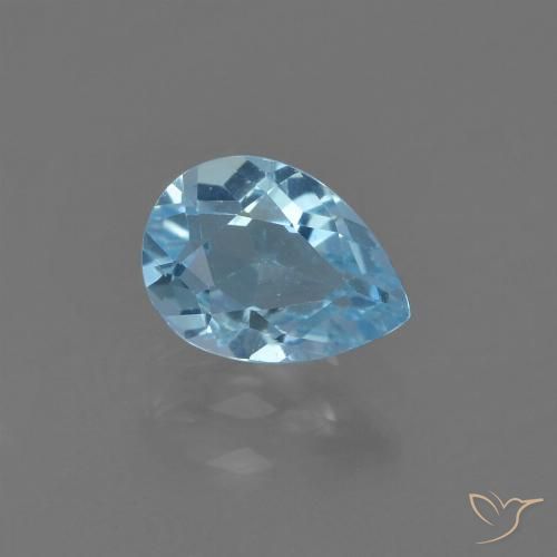 0.92ct Natürlicher Himmerlblau Topas, Birnenform, VS