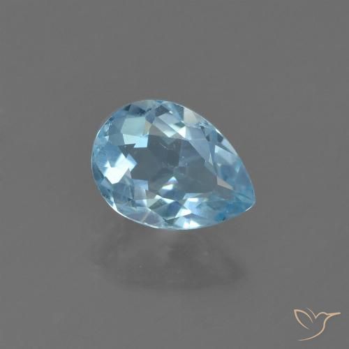 0.86ct Natürlicher Himmerlblau Topas, Birnenform, VS
