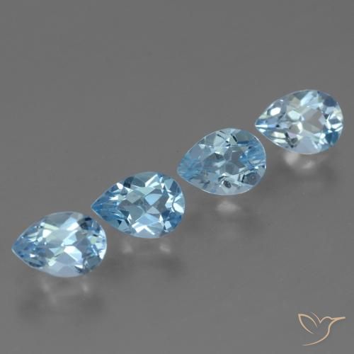 3.49 ct natürliche Himmerlblau Topas-Edelsteine, Birnenform, VVS-VS