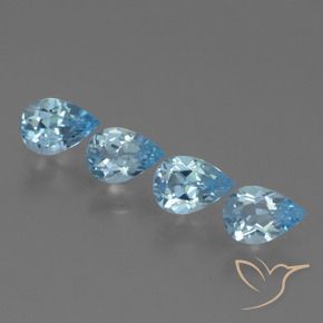 2.79 ct natürliche Swiss Blue Topas-Edelsteine, Birnenform, VVS-VS