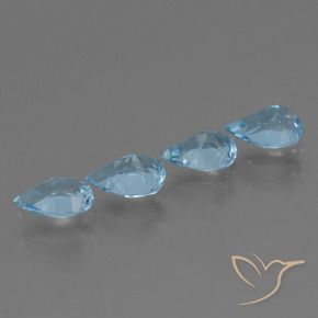 2.79 ct natürliche Swiss Blue Topas-Edelsteine, Birnenform, VVS-VS