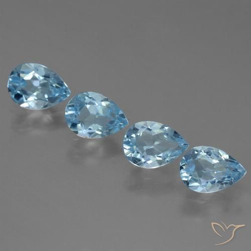 3.27ctw Natürlicher Swiss Blue Topas, Birnenform, VS, Photo A