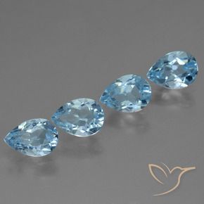 3.27 ct natürliche Swiss Blue Topas-Edelsteine, Birnenform, VS