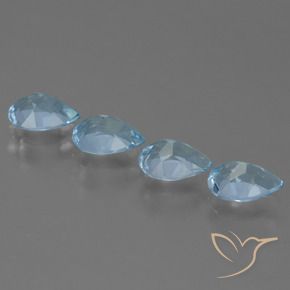 3.27 ct natürliche Swiss Blue Topas-Edelsteine, Birnenform, VS