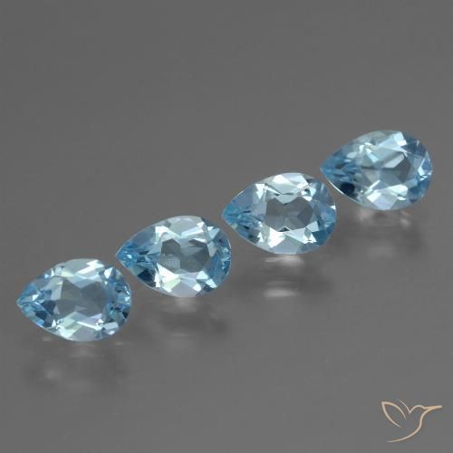 3.00ctw Natürlicher Swiss Blue Topas, Birnenform, VVS-VS