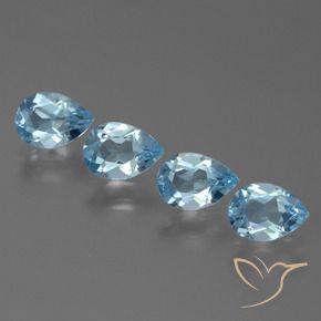 3.00 ct natürliche Swiss Blue Topas-Edelsteine, Birnenform, VVS-VS