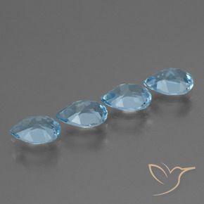 3.00 ct natürliche Swiss Blue Topas-Edelsteine, Birnenform, VVS-VS