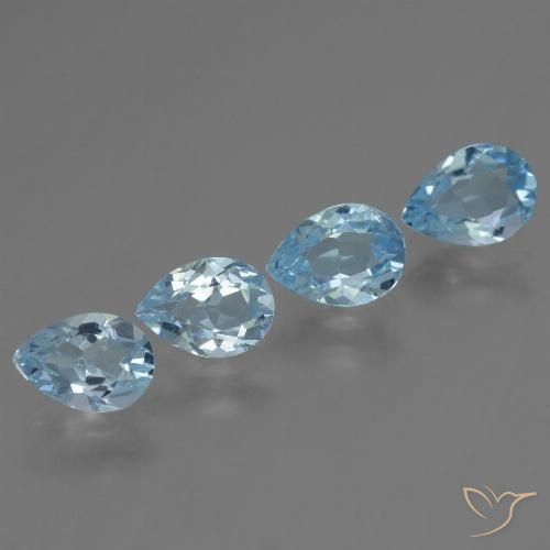 3.12ctw Natürlicher Himmerlblau Topas, Birnenform, VVS-VS