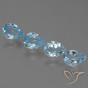 3.12 ct natürliche Himmerlblau Topas-Edelsteine, Birnenform, VVS-VS