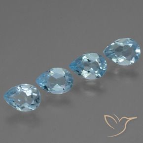 2.80 ct natürliche Himmerlblau Topas-Edelsteine, Birnenform, VVS-VS