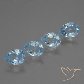 3.02 ct natürliche Himmerlblau Topas-Edelsteine, Birnenform, VVS-VS
