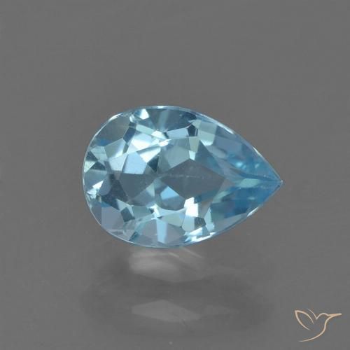 0.85ct Natürlicher Swiss Blue Topas, Birnenform, VS