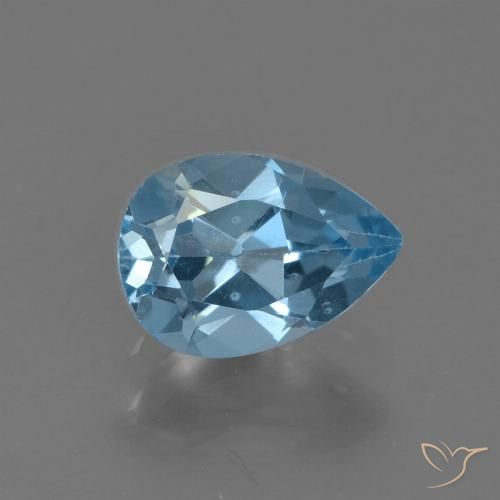 0.91ct Natürlicher Swiss Blue Topas, Birnenform, VS