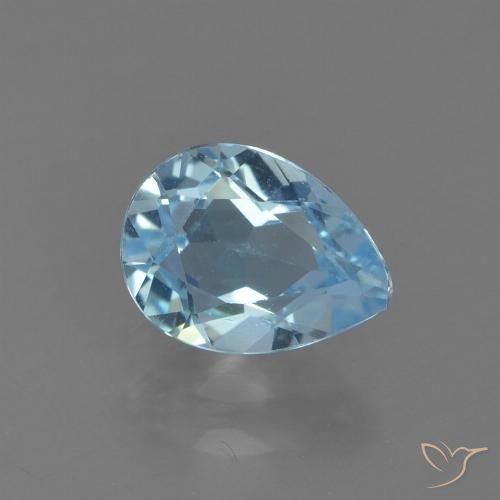 0.89ct Natürlicher Swiss Blue Topas, Birnenform, VS