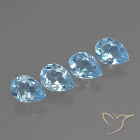 3.15 ct natürliche Himmerlblau Topas-Edelsteine, Birnenform, VVS-VS