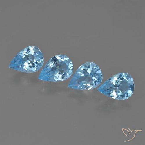 3.12ctw Natürlicher Himmerlblau Topas, Birnenform, VVS-VS