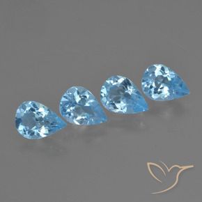 3.12 ct natürliche Himmerlblau Topas-Edelsteine, Birnenform, VVS-VS