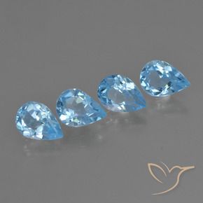 2.83 ct natürliche Himmerlblau Topas-Edelsteine, Birnenform, VVS-VS