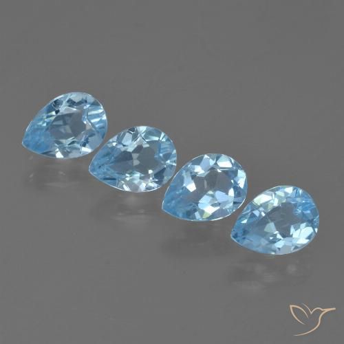 3.25ctw Natürlicher Swiss Blue Topas, Birnenform, VVS-VS