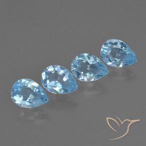 3.25 ct natürliche Swiss Blue Topas-Edelsteine, Birnenform, VVS-VS