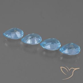 3.25 ct natürliche Swiss Blue Topas-Edelsteine, Birnenform, VVS-VS