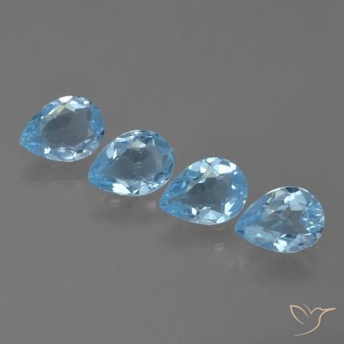 2.87ctw Natürlicher Swiss Blue Topas, Birnenform, VVS-VS