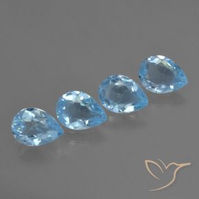 2.87 ct natürliche Swiss Blue Topas-Edelsteine, Birnenform, VVS-VS