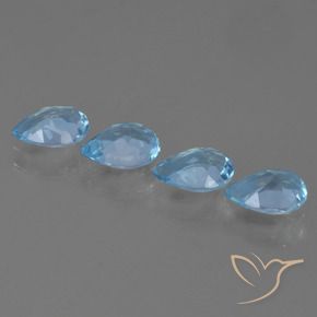 2.87 ct natürliche Swiss Blue Topas-Edelsteine, Birnenform, VVS-VS