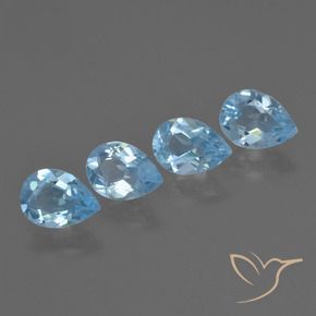 3.04 ct natürliche Himmerlblau Topas-Edelsteine, Birnenform, VVS-VS