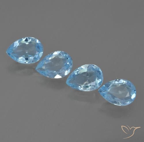 3.28ctw Natürlicher Swiss Blue Topas, Birnenform, VVS-VS