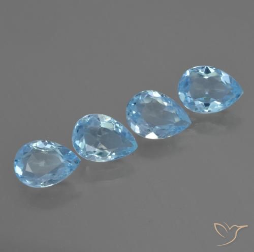 3.28 ct natürliche Swiss Blue Topas-Edelsteine, Birnenform, VVS-VS