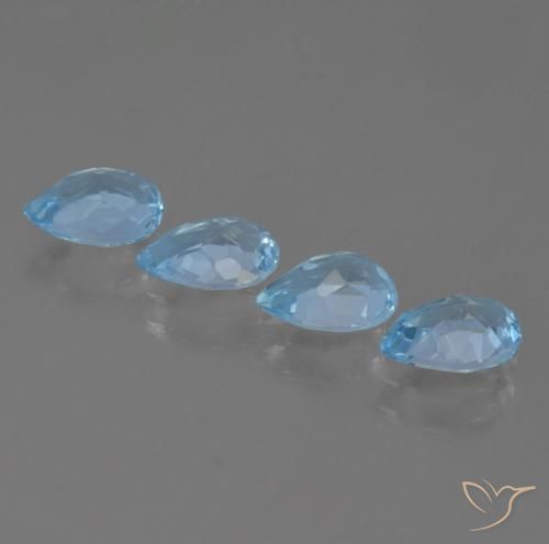 3.28 ct natürliche Swiss Blue Topas-Edelsteine, Birnenform, VVS-VS