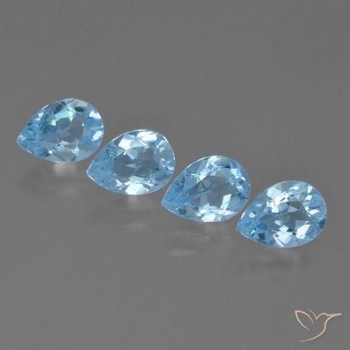 3.35ctw Natürlicher Himmerlblau Topas, Birnenform, VVS-VS