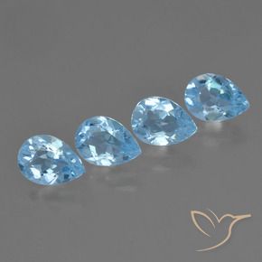 3.35 ct natürliche Himmerlblau Topas-Edelsteine, Birnenform, VVS-VS