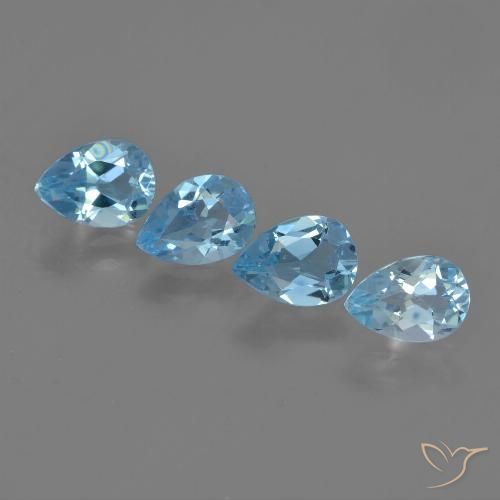 3.30ctw Natürlicher Swiss Blue Topas, Birnenform, VVS-VS