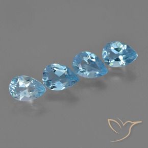 3.30 ct natürliche Swiss Blue Topas-Edelsteine, Birnenform, VVS-VS