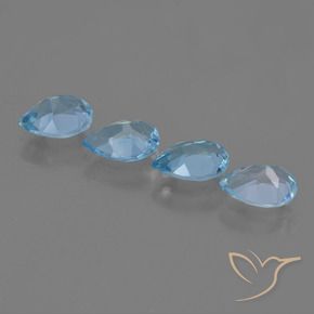 3.30 ct natürliche Swiss Blue Topas-Edelsteine, Birnenform, VVS-VS