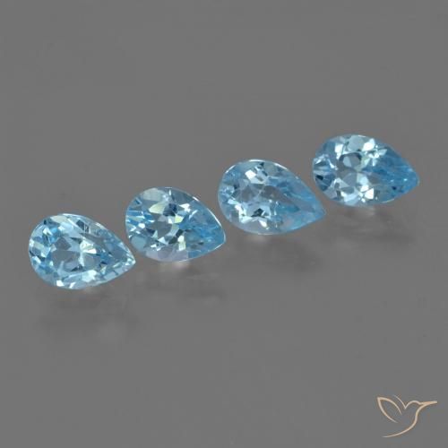 3.11 ct natürliche Swiss Blue Topas-Edelsteine, Birnenform, VVS-VS