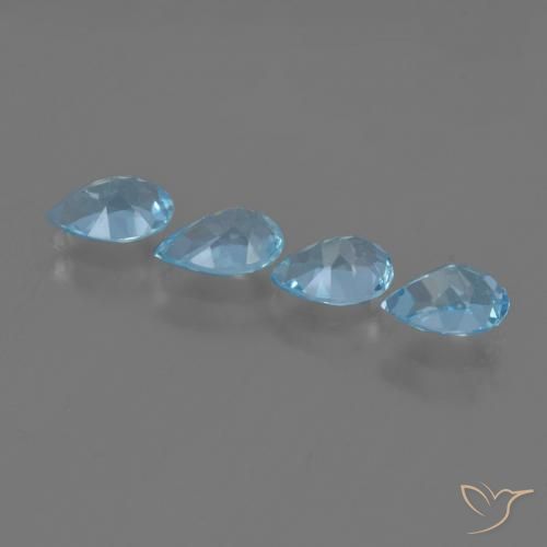 3.11 ct natürliche Swiss Blue Topas-Edelsteine, Birnenform, VVS-VS