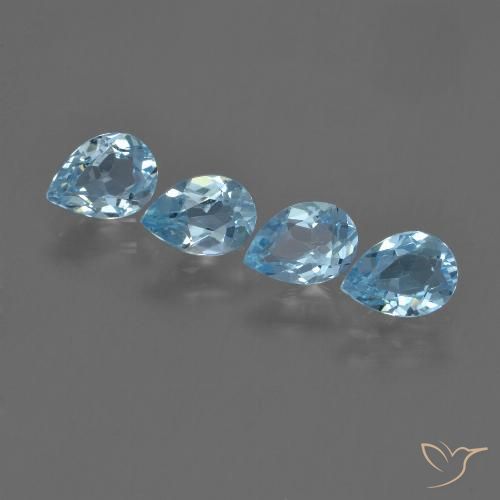 3.04ctw Natürlicher Swiss Blue Topas, Birnenform, VVS-VS